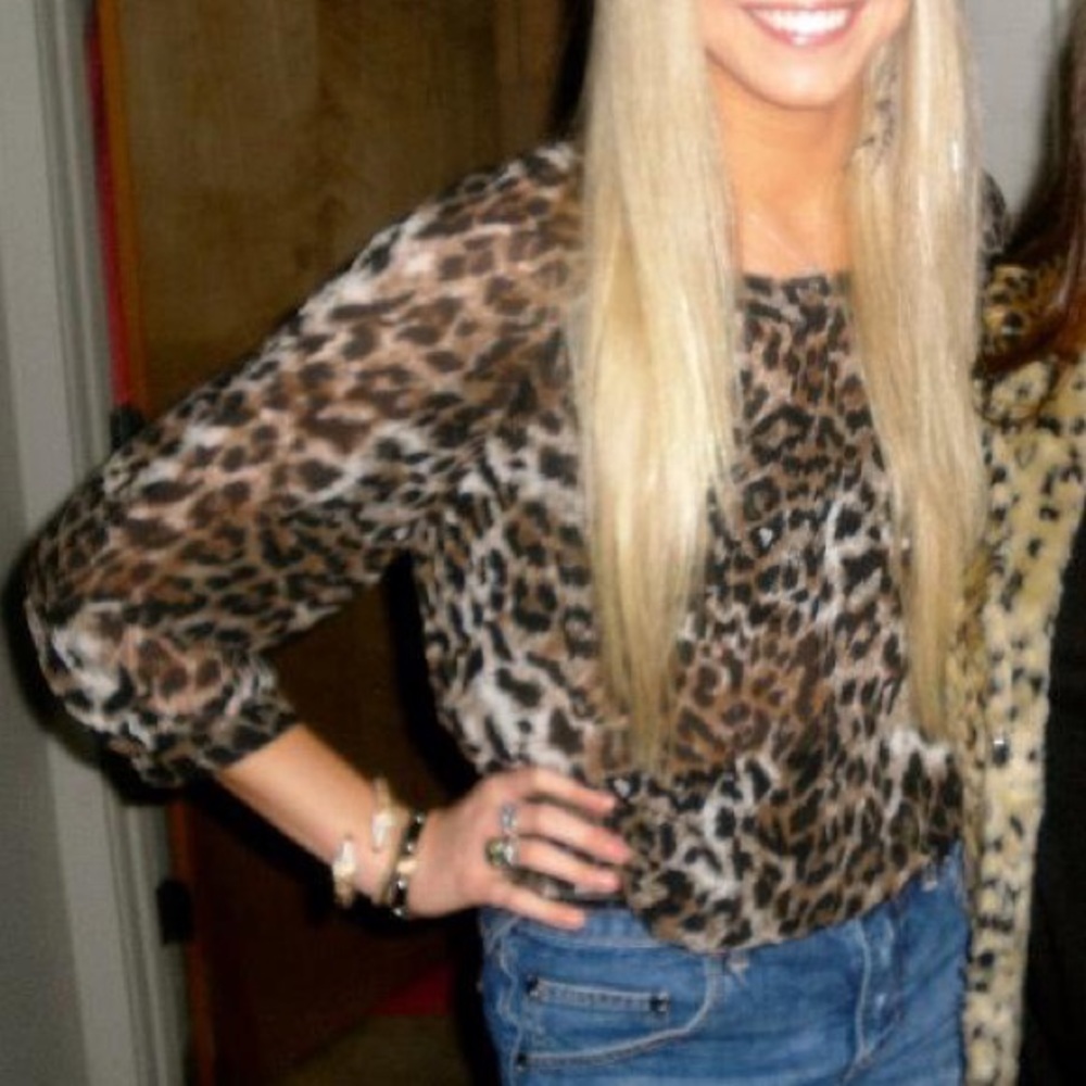 Urban Outfitters leopard sheer blouse.